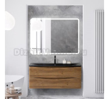 Мебель для ванной BelBagno Acqua 120 подвесная, rovere rustico, черная матовая раковина