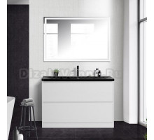 Мебель для ванной BelBagno Albano 120 напольная, bianco lucido, черная матовая раковина