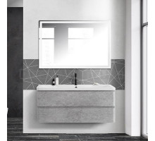 Мебель для ванной BelBagno Albano 120 подвесная, cemento verona grigio, белая глянцевая раковина