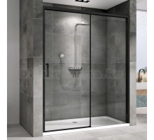 Душевая дверь в нишу Abber Komfort AG93130B 130 см, профиль черный, стекло прозрачное