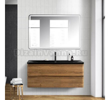 Мебель для ванной BelBagno Albano 120 подвесная, rovere rustico, черная матовая раковина