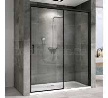 Душевая дверь в нишу Abber Komfort AG93150B 150 см, профиль черный, стекло прозрачное