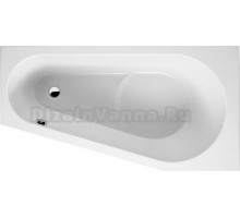 Акриловая ванна Riho Delta L 150x80 см, угловая, с ножками, со сливом-переливом, асимметричная