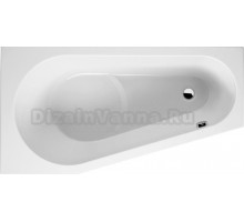 Акриловая ванна Riho Delta R 150x80 см, угловая, с ножками, со сливом-переливом, асимметричная