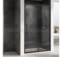 Душевая дверь в нишу Abber Schwarzer Diamant AG30130BH 130 см, профиль черный, стекло прозрачное