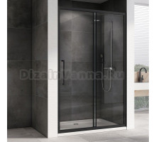 Душевая дверь в нишу Abber Schwarzer Diamant AG30160BH 160 см, профиль черный, стекло прозрачное