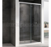 Душевая дверь в нишу Abber Schwarzer Diamant AG30140H 140 см, профиль хром, стекло прозрачное