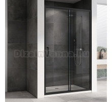 Душевая дверь в нишу Abber Schwarzer Diamant AG30130B 130 см, профиль черный, стекло прозрачное