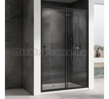 Душевая дверь в нишу Abber Schwarzer Diamant AG30160B 160 см, профиль черный, стекло прозрачное