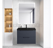 Мебель для ванной BelBagno Vittoria 80 подвесная, grigio opaco, черная матовая раковина