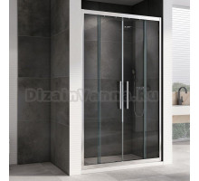 Душевая дверь в нишу Abber Schwarzer Diamant AG33140H 140 см, профиль хром, стекло прозрачное
