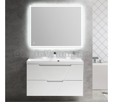 Мебель для ванной BelBagno Vittoria 100 подвесная, bianco opaco, белая глянцевая раковина