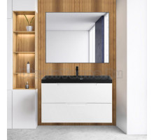 Мебель для ванной BelBagno Vittoria 100 подвесная, bianco opaco, черная матовая раковина