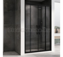 Душевая дверь в нишу Abber Schwarzer Diamant AG33160BH 160 см, профиль черный, стекло прозрачное