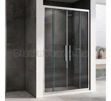 Душевая дверь в нишу Abber Schwarzer Diamant AG33160H 160 см, профиль хром, стекло прозрачное