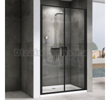Душевая дверь в нишу Abber Sonnenstrand AG04100BC 100 см, профиль черный, стекло прозрачное