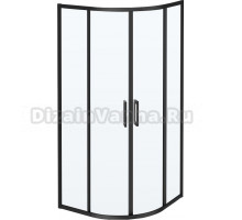 Душевой уголок Kerama Marazzi Vetro 90х90 см, четверть круга, профиль матовый черный
