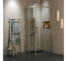 Душевой уголок Kerama Marazzi Vetro 100х100 см, раздвижная дверь, 2 секции двери, профиль хром
