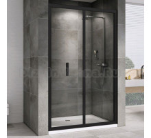Душевая дверь в нишу Abber Sonnenstrand AG07100B 100 см, профиль черный, стекло прозрачное