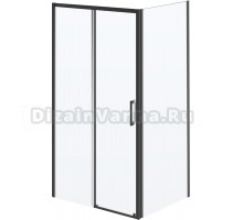 Душевой уголок Kerama Marazzi Vetro 100х80 см, раздвижная дверь, профиль матовый черный