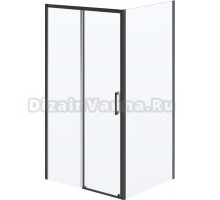 Душевой уголок Kerama Marazzi Vetro 100х90 см, раздвижная дверь, профиль матовый черный