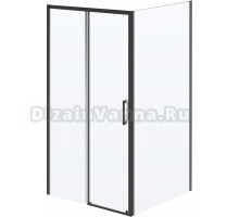 Душевой уголок Kerama Marazzi Vetro 100х100 см, раздвижная дверь, 1 секция двери, профиль матовый черный