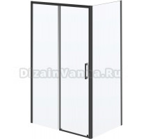 Душевой уголок Kerama Marazzi Vetro 110х80 см, профиль матовый черный