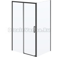 Душевой уголок Kerama Marazzi Vetro 110х90 см, профиль матовый черный