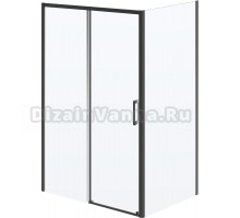 Душевой уголок Kerama Marazzi Vetro 120х90 см, профиль матовый черный