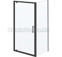 Душевой уголок Kerama Marazzi Vetro 100х80 см, распашная дверь, профиль матовый черный