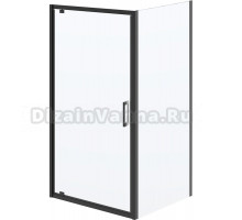 Душевой уголок Kerama Marazzi Vetro 100х90 см, распашная дверь, профиль матовый черный