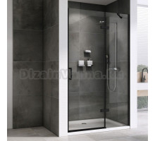 Душевая дверь в нишу Abber Zart AG08090B 90 см, профиль черный, стекло прозрачное