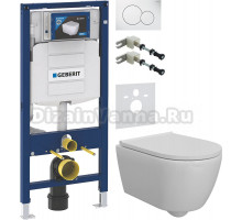 Комплект Унитаз подвесной DIWO Коломна 0700 с микролифтом + Крепления Geberit Duofix 111.815.00.1 к стене + Шумоизоляция 156.050.00.1 + Инсталляция UP 320 111.300.00.5 + Кнопка Sigma 01 115.770.11.5 белая