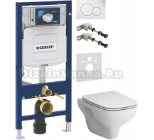 Комплект Унитаз подвесной AM.PM X-Joy S FlashClean C85A1702SC с микролифтом, белый + Крепления Geberit Duofix 111.815.00.1 к стене + Шумоизоляция 156.050.00.1 + Инсталляция UP 320 111.300.00.5 + Кнопка Sigma 01 115.770.11.5 белая