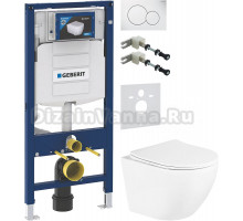 Комплект Унитаз подвесной BelBagno Uno BB3105CHR/SC + Крепления Geberit Duofix 111.815.00.1 к стене + Шумоизоляция 156.050.00.1 + Инсталляция UP 320 111.300.00.5 + Кнопка Sigma 01 115.770.11.5 белая