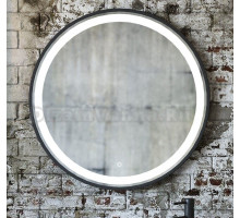 Зеркало круглое Sanflor Гард 70/2 черное, с подсветкой