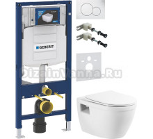 Комплект Унитаз подвесной BelBagno Loto BB070CHR/SC безободковый + Крепления Geberit Duofix 111.815.00.1 к стене + Шумоизоляция 156.050.00.1 + Инсталляция UP 320 111.300.00.5 + Кнопка Sigma 01 115.770.11.5 белая
