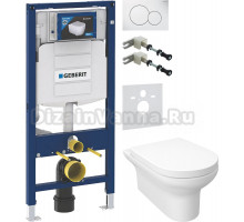 Комплект Унитаз подвесной STWORKI Хаммель HDC520WH с микролифтом + Крепления Geberit Duofix 111.815.00.1 к стене + Шумоизоляция 156.050.00.1 + Инсталляция UP 320 111.300.00.5 + Кнопка Sigma 01 115.770.11.5 белая