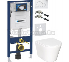 Комплект Унитаз подвесной Ceramicanova Forma CN3011 с микролифтом + Крепления Geberit Duofix 111.815.00.1 к стене + Шумоизоляция 156.050.00.1 + Инсталляция UP 320 111.300.00.5 + Кнопка Sigma 01 115.770.11.5 белая