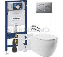 Комплект Унитаз подвесной STWORKI Муле HDC510NWH с микролифтом, безободковый + Крепления Geberit Duofix 111.815.00.1 к стене + Инсталляция UP 320 111.300.00.5 + Кнопка Sigma 01 115.770.JQ.5 лакированная, матовый хром + Шумоизоляция 156.050.00.1