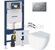Комплект Унитаз подвесной IDDIS Blanco BLARDSEi25 безободковый, с микролифтом + Крепления Geberit Duofix 111.815.00.1 к стене + Шумоизоляция 156.050.00.1 + Инсталляция UP 320 111.300.00.5 + Кнопка Sigma 01 115.770.JQ.5 лакированная, матовый хром
