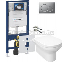 Комплект Унитаз подвесной STWORKI Хаммель HDC520WH с микролифтом + Крепления Geberit Duofix 111.815.00.1 к стене + Шумоизоляция 156.050.00.1 + Инсталляция UP 320 111.300.00.5 + Кнопка Sigma 01 115.770.JQ.5 лакированная, матовый хром