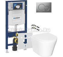 Комплект Унитаз подвесной Ceramicanova Forma CN3011 с микролифтом + Крепления Geberit Duofix 111.815.00.1 к стене + Шумоизоляция 156.050.00.1 + Инсталляция UP 320 111.300.00.5 + Кнопка Sigma 01 115.770.JQ.5 лакированная, матовый хром