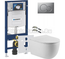 Комплект Унитаз подвесной BOND Oval F10-10 безободковый, с микролифтом + Крепления Geberit Duofix 111.815.00.1 к стене + Шумоизоляция 156.050.00.1 + Инсталляция UP 320 111.300.00.5 + Кнопка Sigma 01 115.770.JQ.5 лакированная, матовый хром