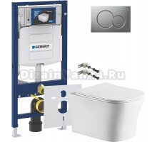 Комплект Унитаз подвесной Cerutti Spa Marmolada Aria 7778 безободковый, с микролифтом + Крепления Geberit Duofix 111.815.00.1 к стене + Шумоизоляция 156.050.00.1 + Инсталляция UP 320 111.300.00.5 + Кнопка Sigma 01 115.770.JQ.5 лакированная, матовый хром