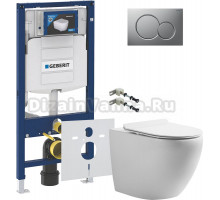 Комплект Унитаз подвесной STWORKI Кронборг KR-01up безободковый, с микролифтом, встроенный, фарфор, с горизонтальным выпуском + Крепления Geberit Duofix 111.815.00.1 к стене + Инсталляция UP 320 111.300.00.5 + Кнопка Sigma 01 115.770.JQ.5 лакированная, ма