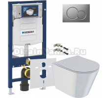 Комплект Унитаз подвесной IDDIS Calipso CALRDSEI25 + Крепления Geberit Duofix 111.815.00.1 к стене + Шумоизоляция 156.050.00.1 + Инсталляция UP 320 111.300.00.5 + Кнопка Sigma 01 115.770.JQ.5 лакированная, матовый хром