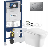 Комплект Унитаз подвесной Cerutti Spa Ami Aria 8780 безободковый, с микролифтом + Крепления Geberit Duofix 111.815.00.1 к стене + Шумоизоляция 156.050.00.1 + Инсталляция UP 320 111.300.00.5 + Кнопка Sigma 01 115.770.JQ.5 лакированная, матовый хром