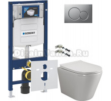 Комплект Унитаз подвесной Ceramicanova Highlight Rimless CN1804 с микролифтом, безободковый + Крепления Geberit Duofix 111.815.00.1 к стене + Шумоизоляция 156.050.00.1 + Инсталляция UP 320 111.300.00.5 + Кнопка Sigma 01 115.770.JQ.5 лакированная, матовый