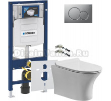 Комплект Унитаз подвесной STWORKI Дублин Db-01UP безободковый, с микролифтом, подвесной, с прямым выпуском, фарфоровый + Крепления Geberit Duofix 111.815.00.1 к стене + Инсталляция UP 320 111.300.00.5 + Кнопка Sigma 01 115.770.JQ.5 лакированная, матовый х